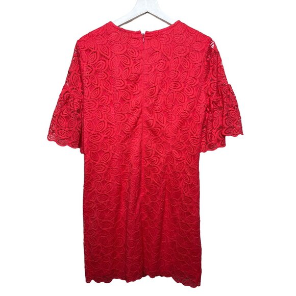 Ann Taylor Pink Lace Overlay Short Sleeve Shift Dress Size 6 Work Party NWT - Picture 7 of 12